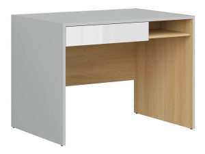 Rašomasis stalas NAN/BIU1S 1 stalčius; 1 atvira lentyna; baldų atidarymui naudojama „TIP-ON” sistema; kokybiški vyriai su tylaus uždarymo sistema.